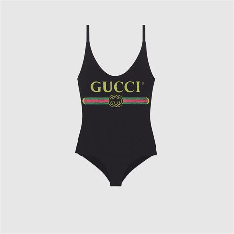 Maillot de bain brillant avec logo Gucci .